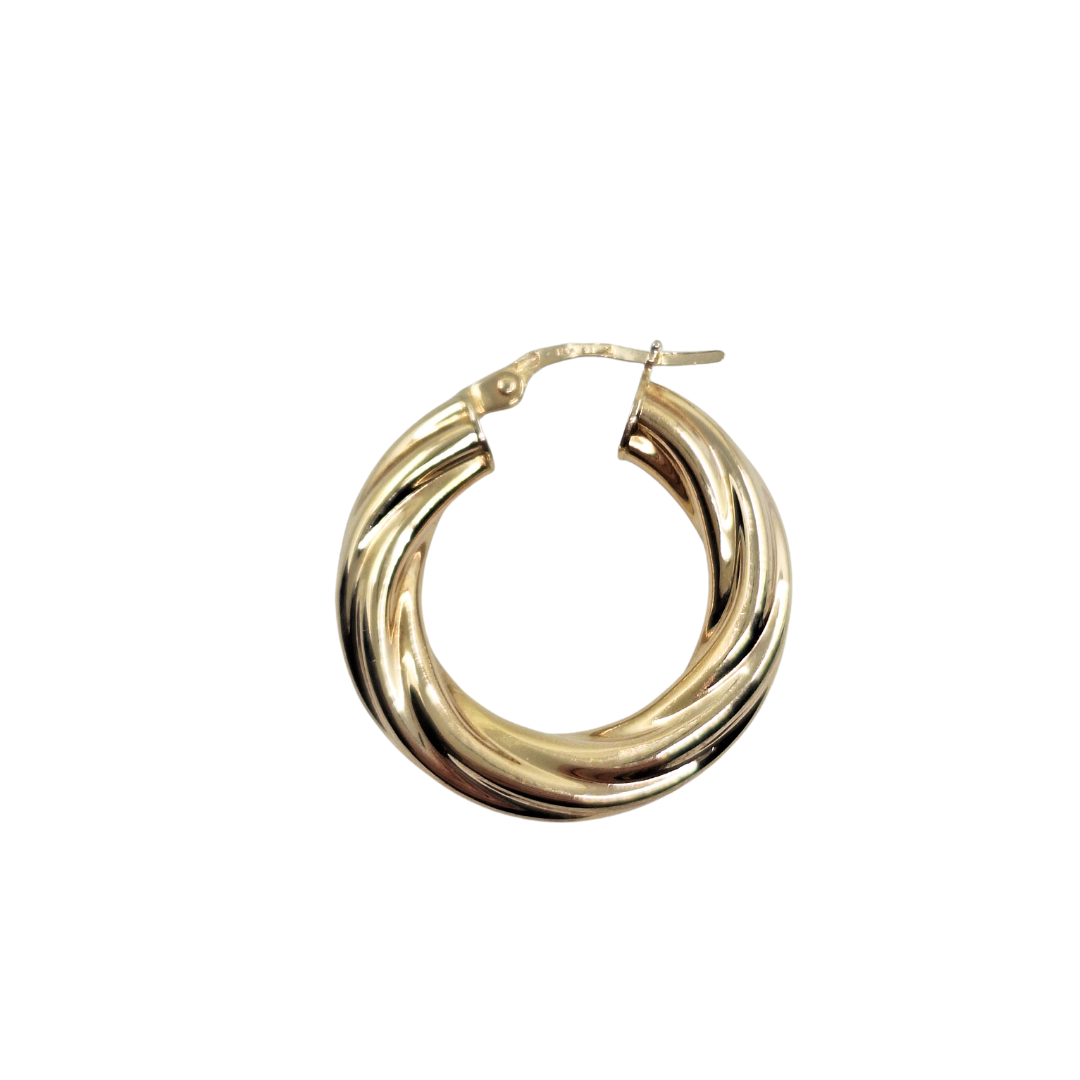 9ct Yellow Gold Twist Creole Earrings