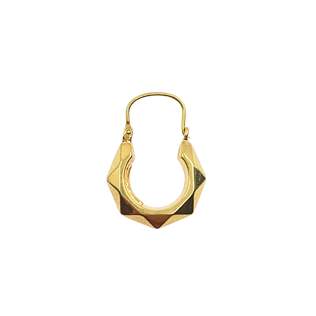 9ct Yellow Gold Diamond Cut Creole Earrings