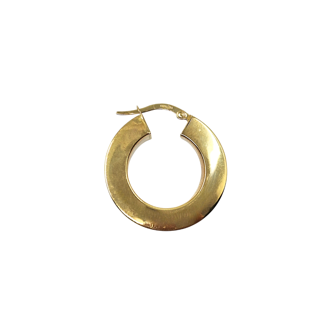9ct Yellow Gold Plain Round Creole Earrings