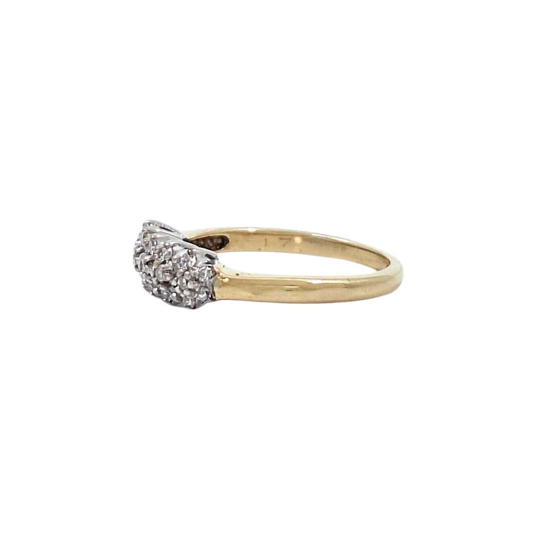 9ct Yellow Gold Diamond Cluster Band Ring