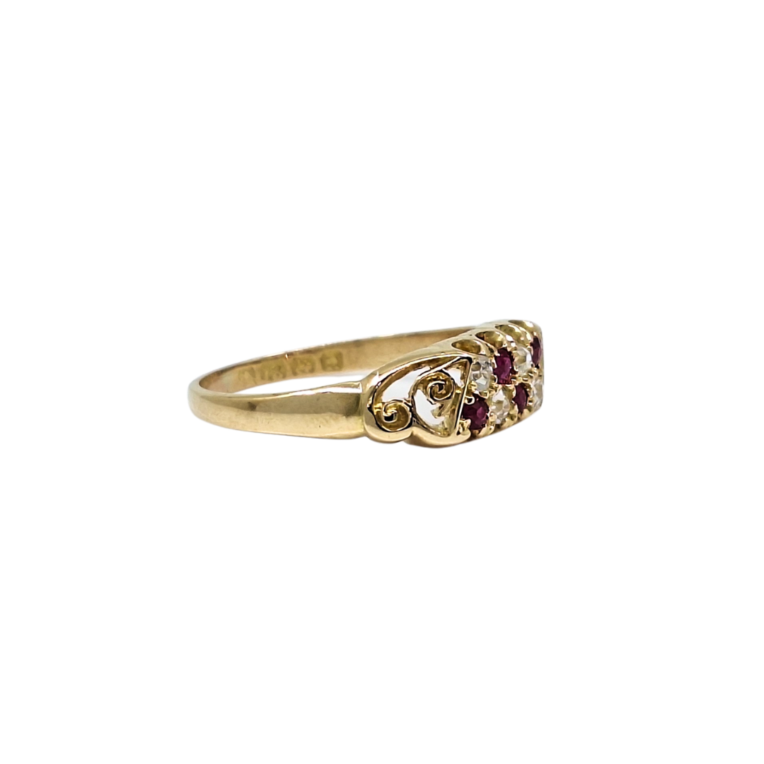18ct Yellow Gold Ruby & Diamond Ring