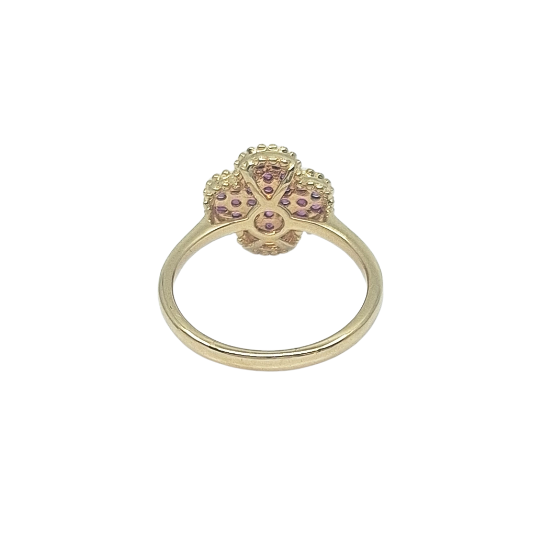 18ct Yellow Gold Ruby Cluster Ring