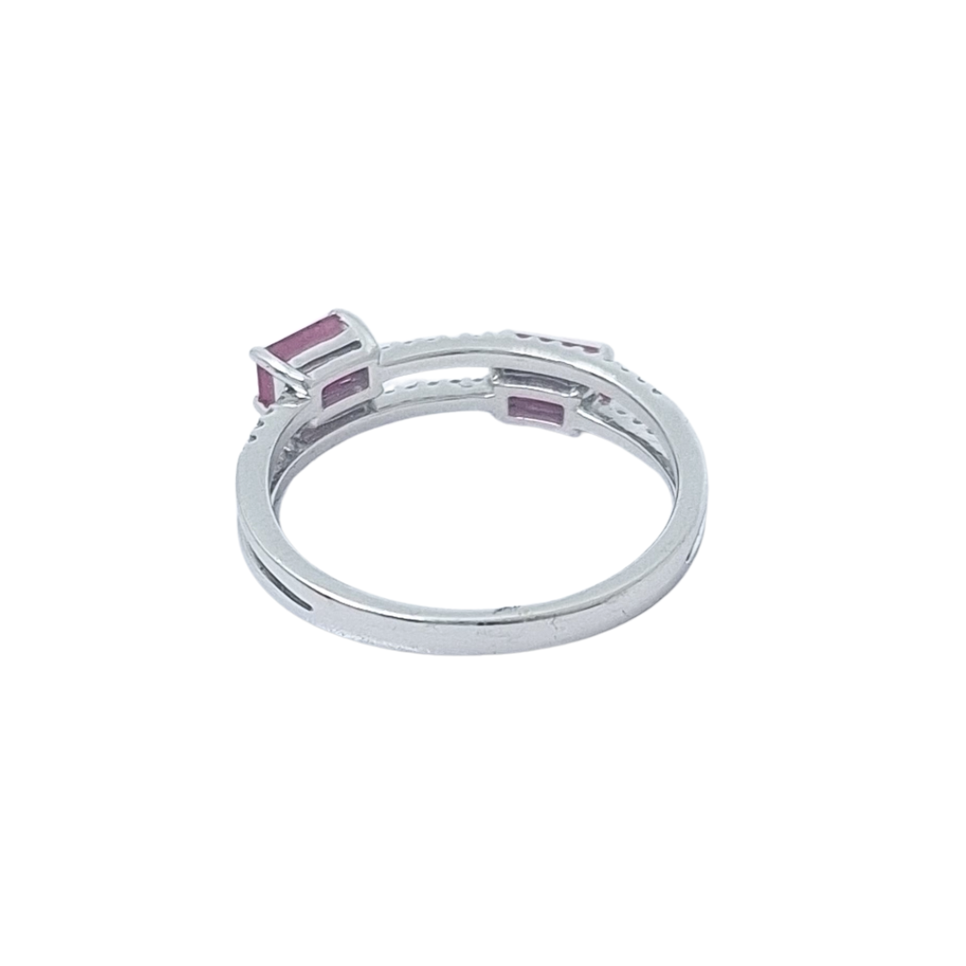 14ct White Gold Ruby & Diamond Ring