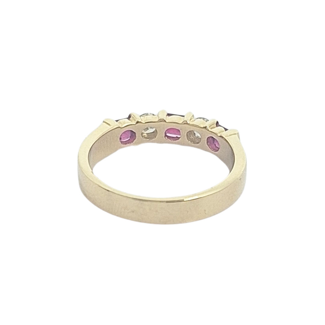 14ct Yellow Gold Ruby & Diamond Eternity Ring