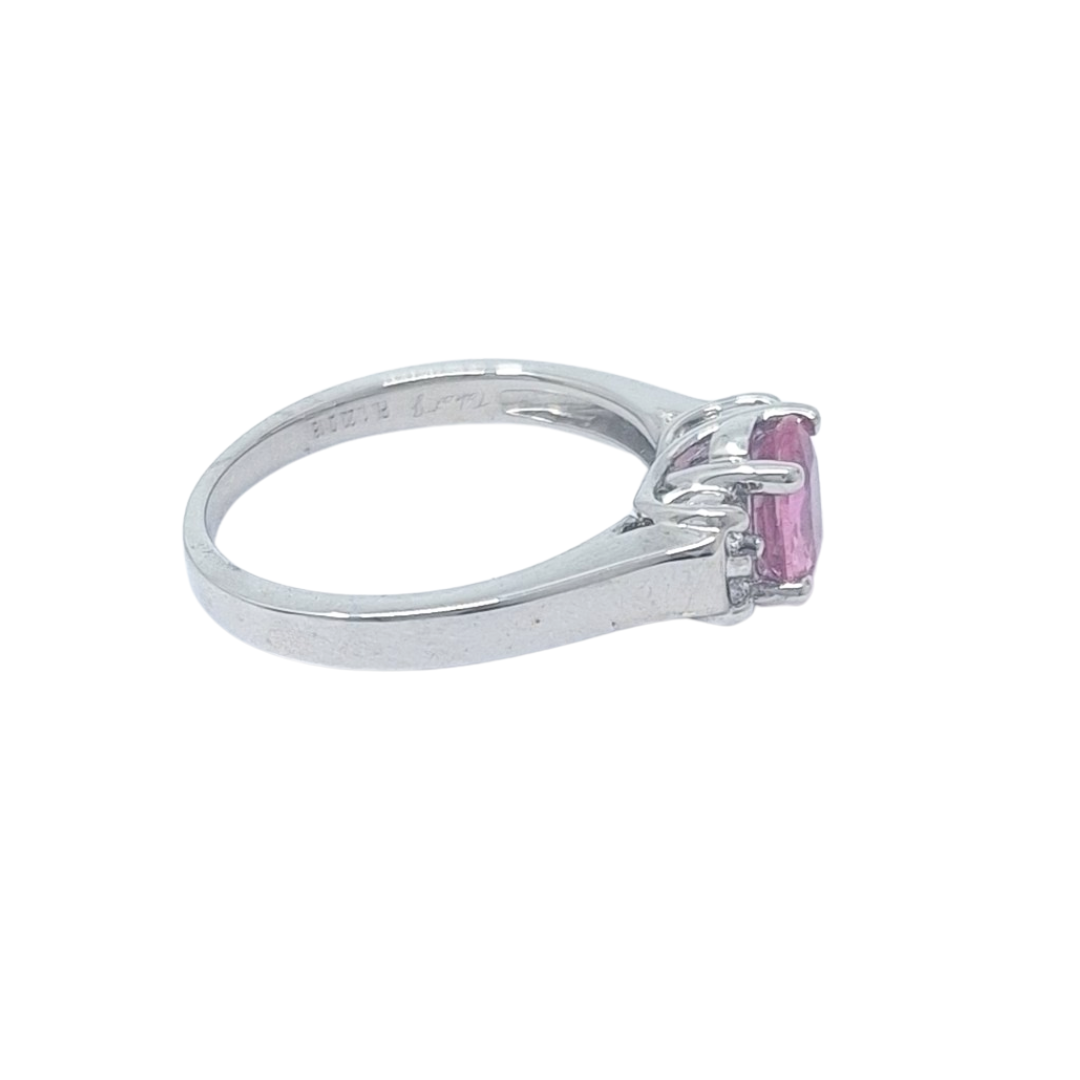 18ct White Gold Pink Sapphire & Diamond Ring
