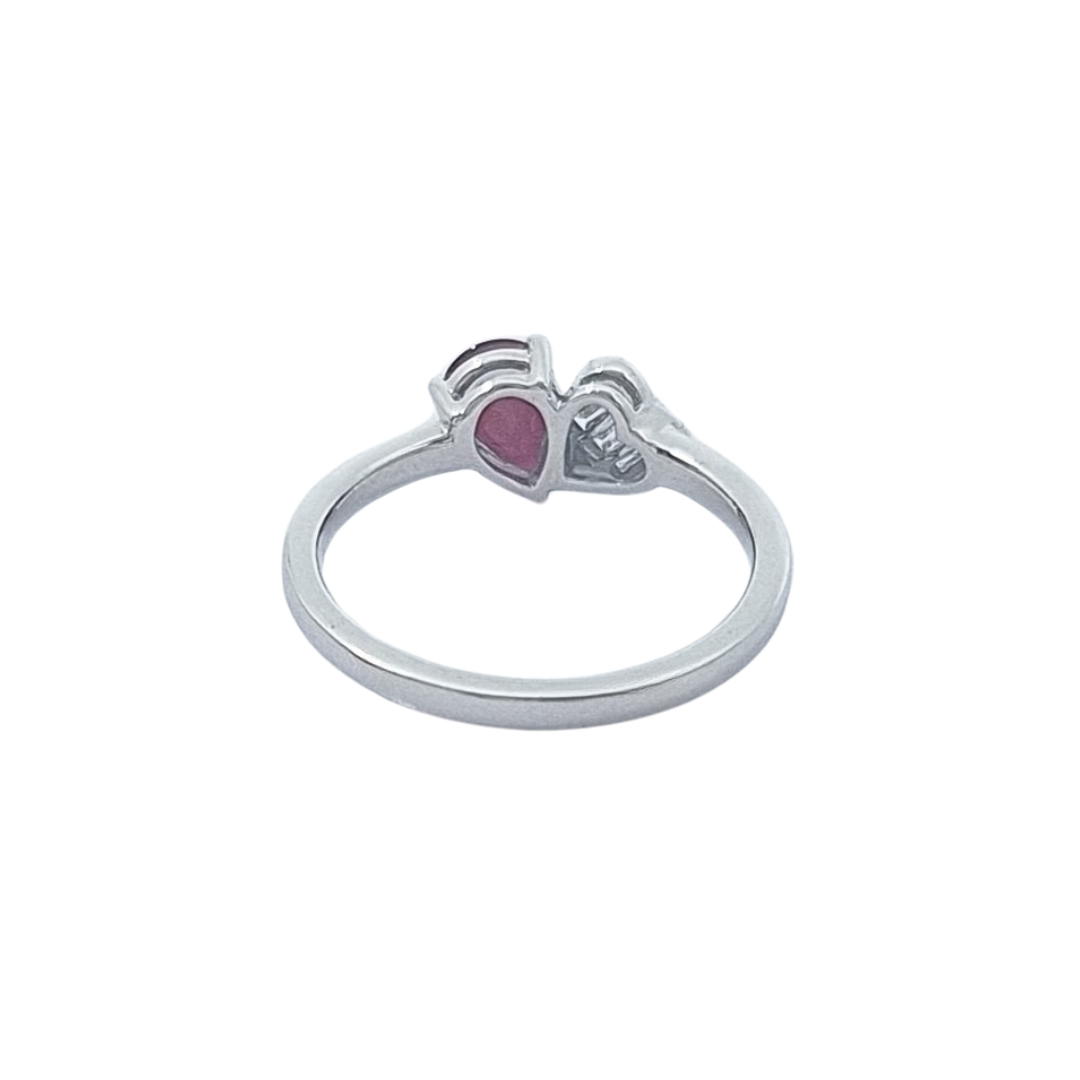 14ct White Gold Ruby & Diamond Ring