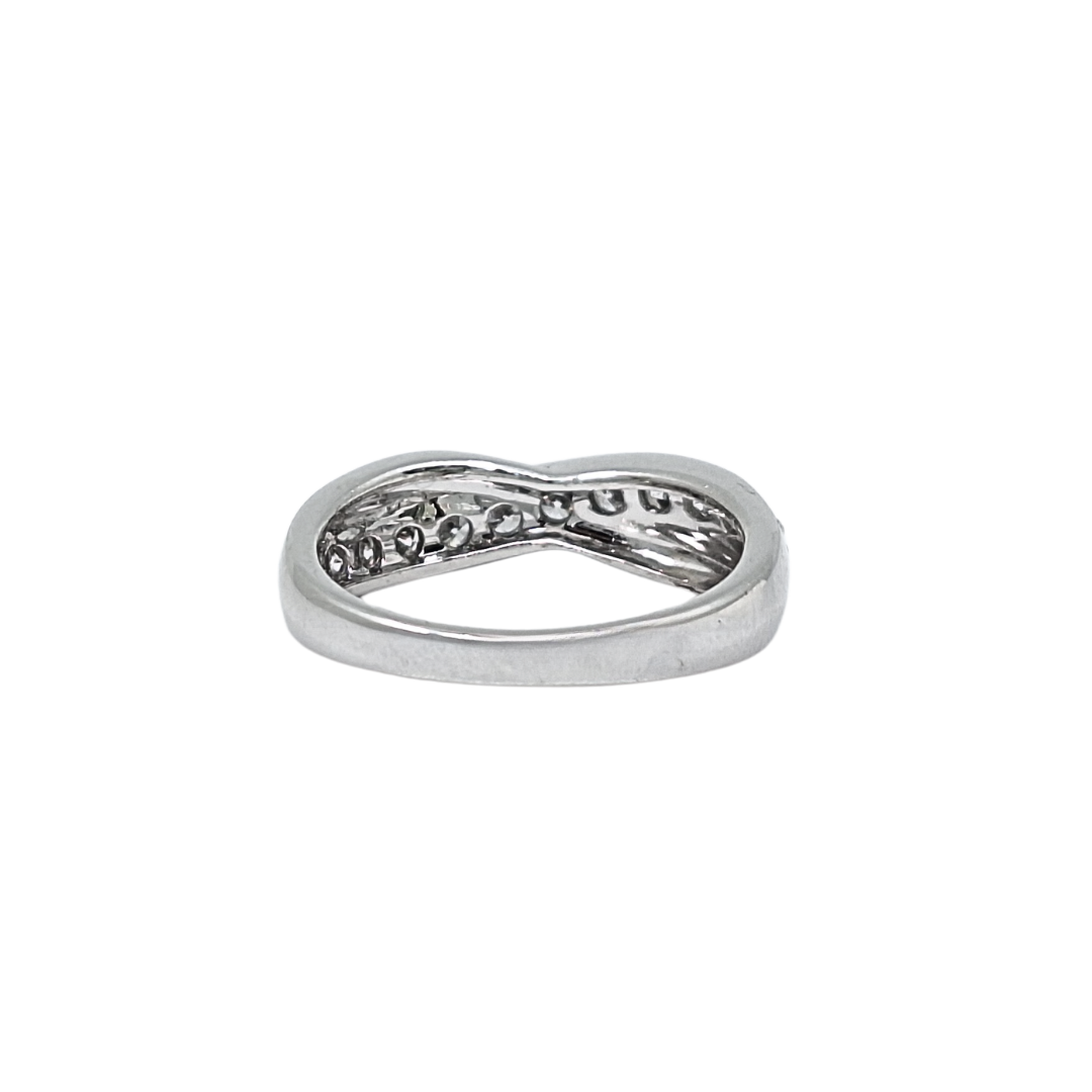 9ct White Gold Diamond Twist Band Ring 0.50ct