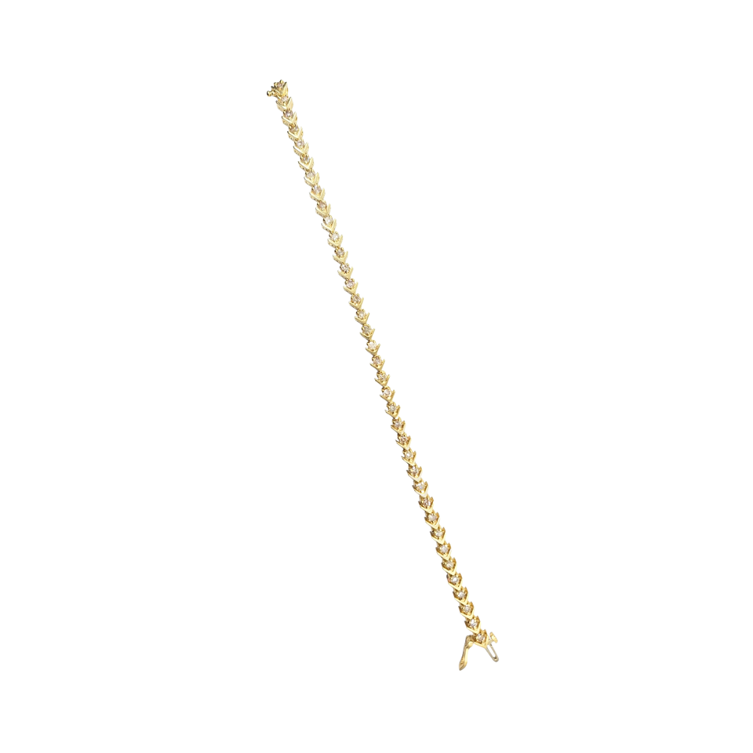 14ct Yellow Gold Diamond Bracelet 2ct