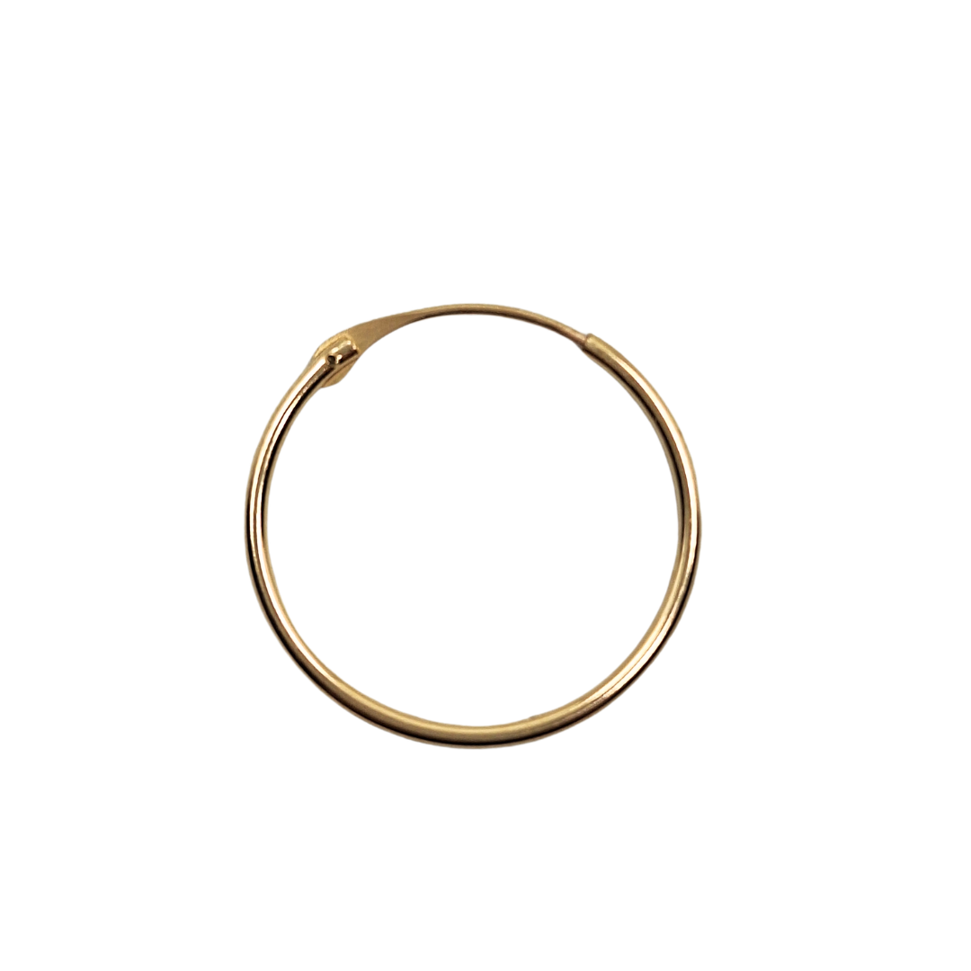 9ct Yellow Gold 18mm Plain Sleeper Earrings