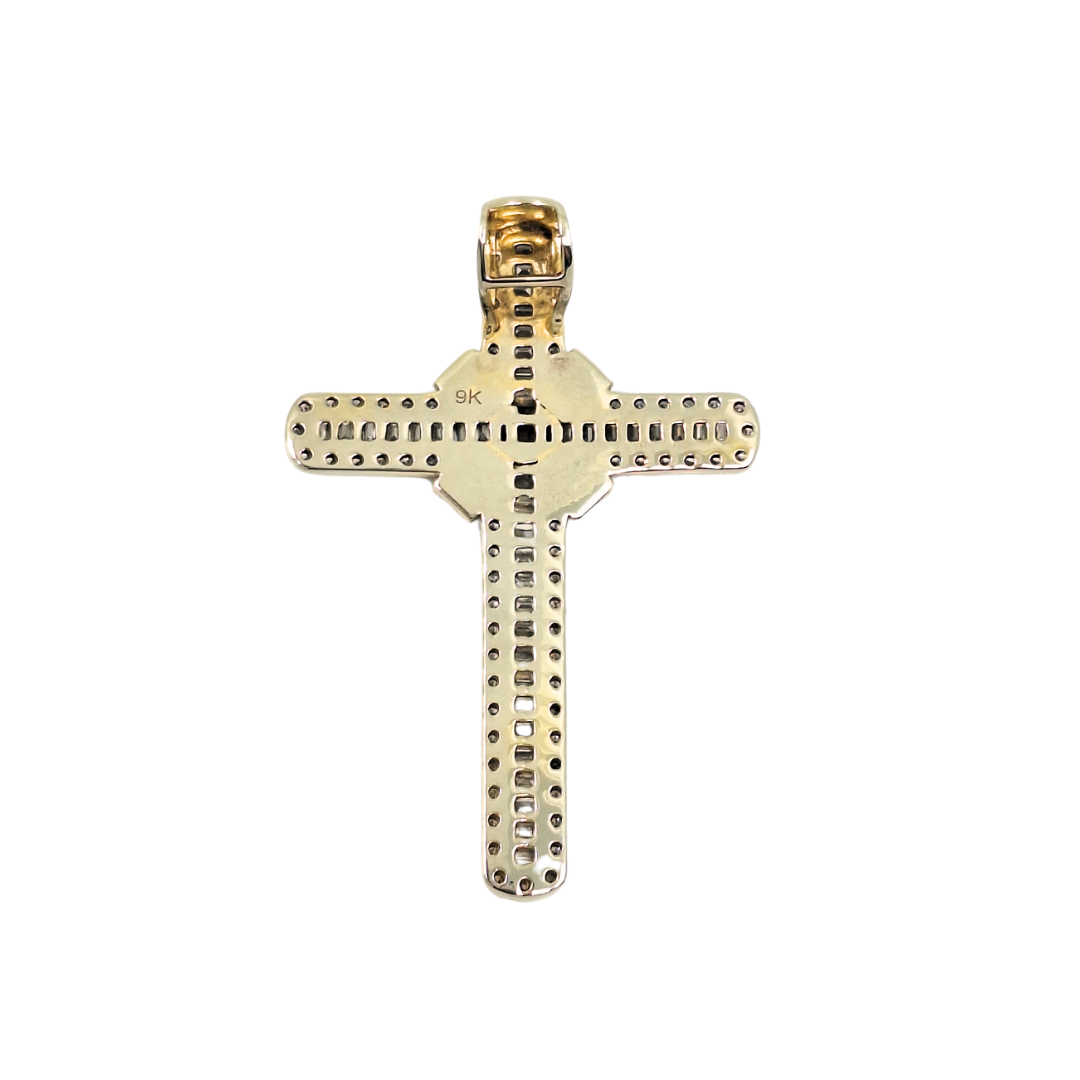 9ct Yellow Gold Diamond Cross