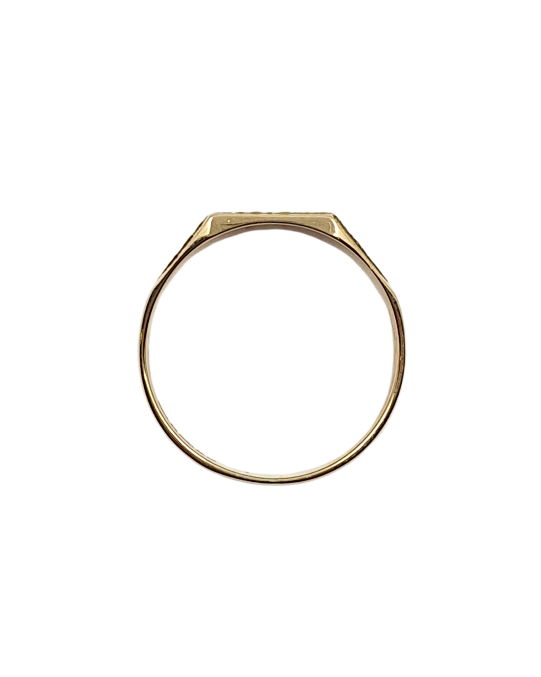 9ct Yellow Gold Bark Effect Signet Ring