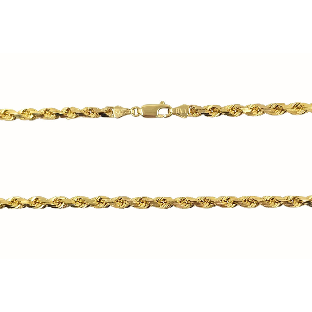 9ct Yellow Gold Solid Rope Chain 22"