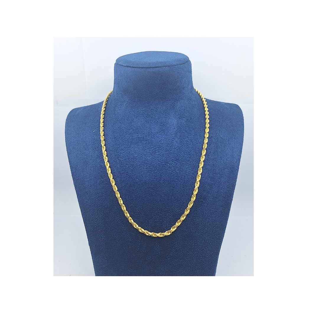 9ct Yellow Gold Solid Rope Chain 22"