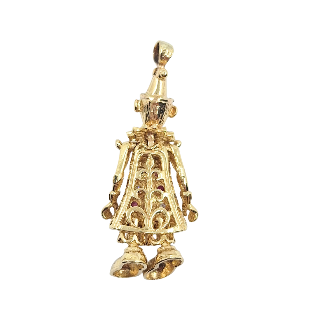 9ct Yellow Gold Clown Pendant