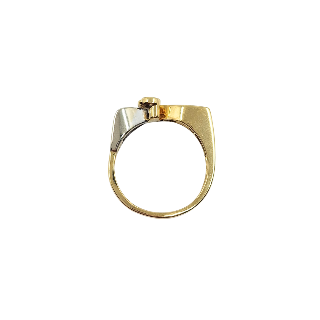 18ct Yellow & White Gold Diamond Twist Ring