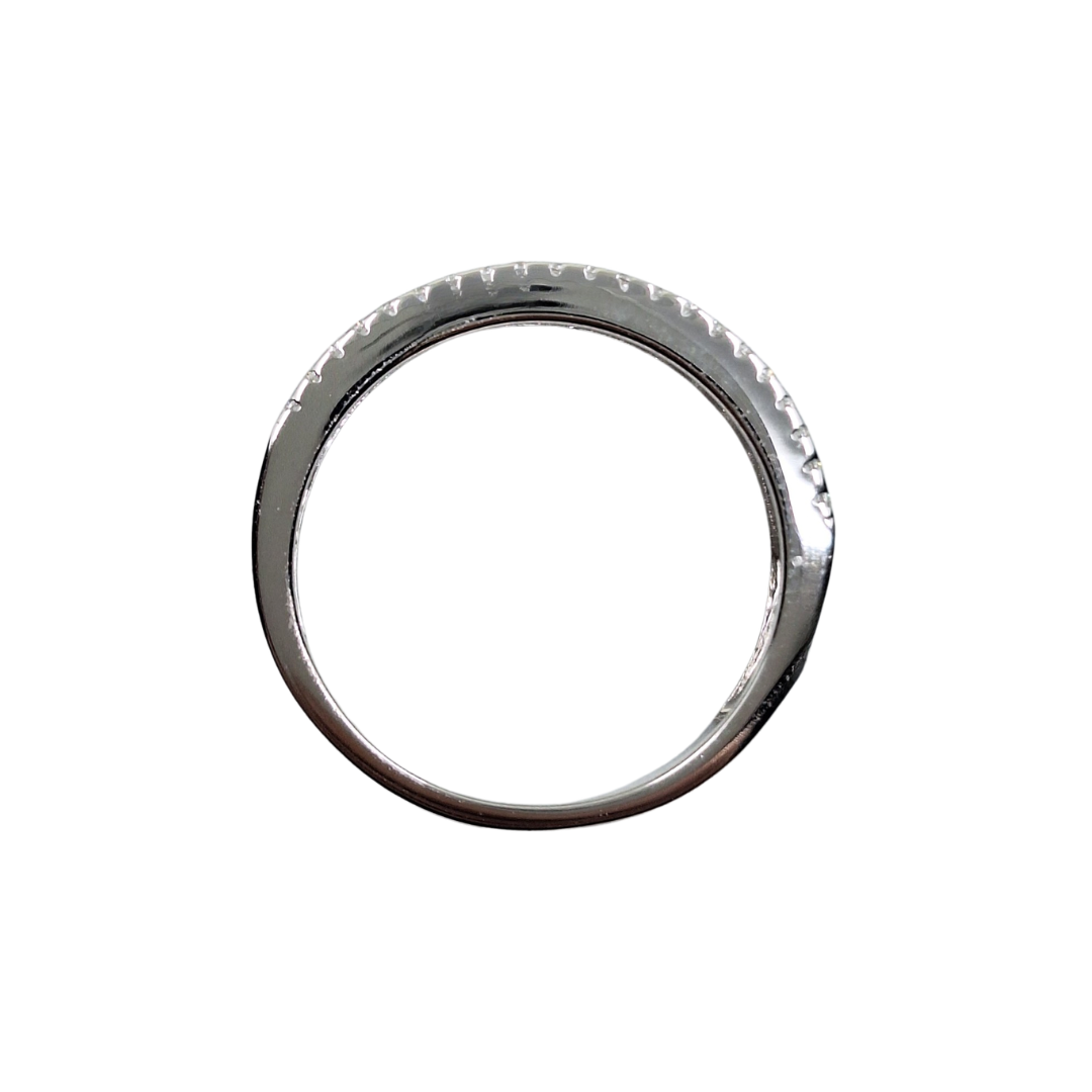 Silver CZ Half Eternity Ring