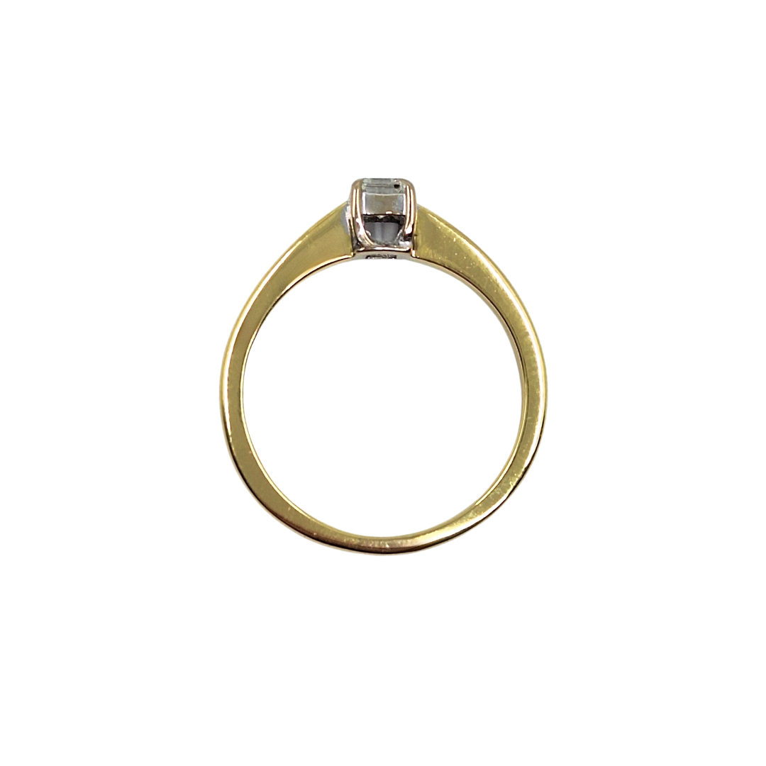 18ct Yellow Gold Emerald Cut Diamond Solitaire Ring