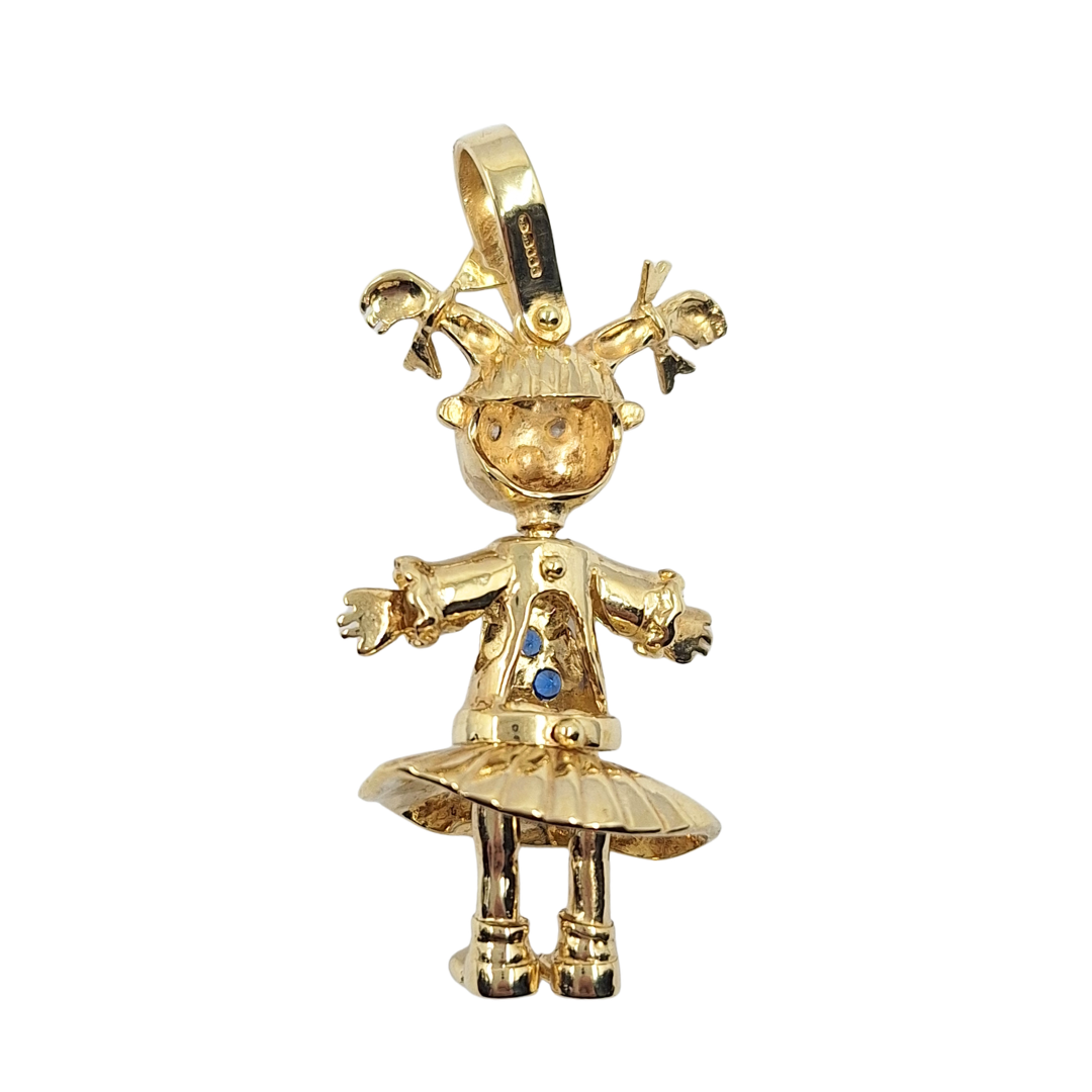 9ct Yellow Gold Girl Pendant
