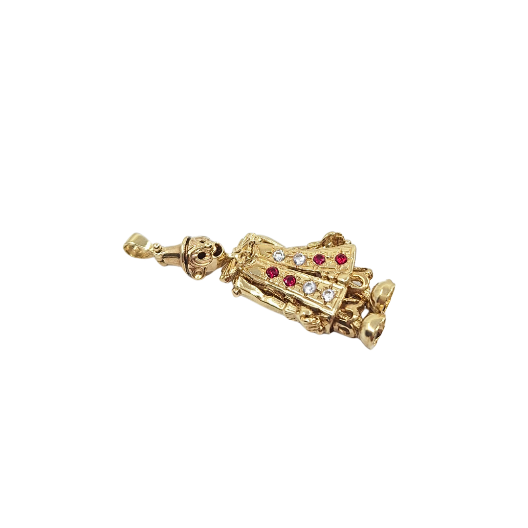 9ct Yellow Gold Cubic Zirconia Clown Pendant