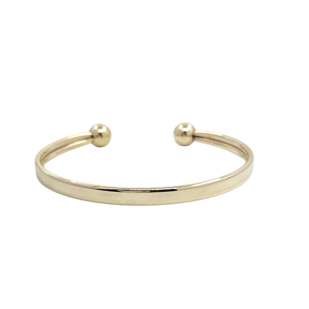 9ct Yellow Gold Hollow Torque Bangle