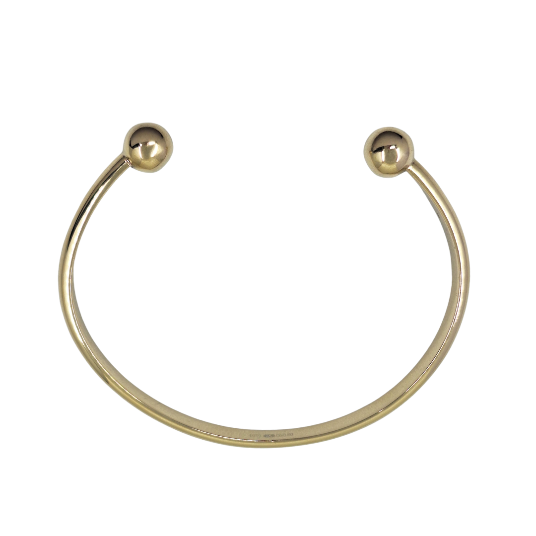 9ct Yellow Gold D-Shape Torque Bangle