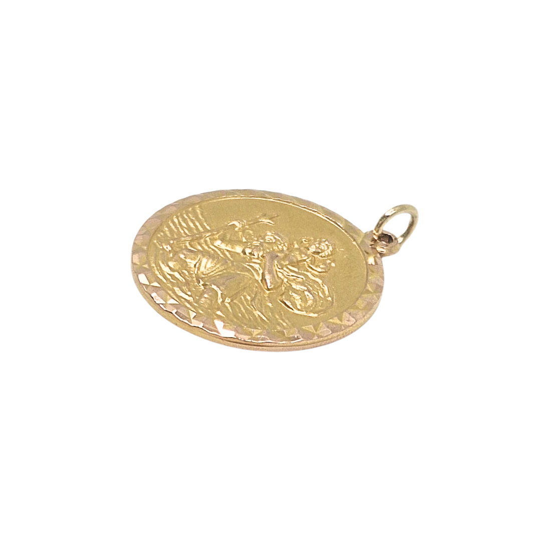 9ct Yellow Gold St Christopher Pendant