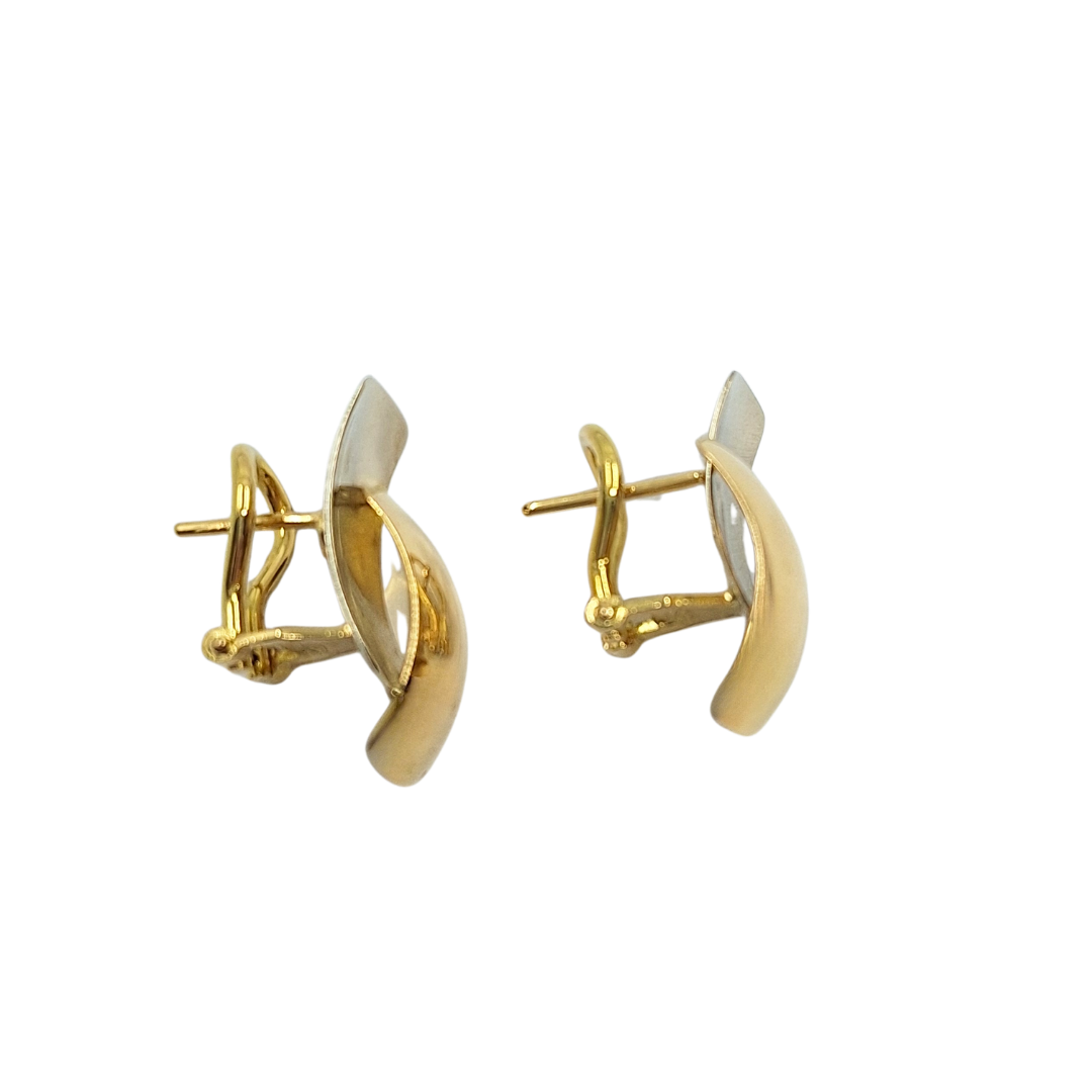 18ct Yellow & White Clip On Earrings