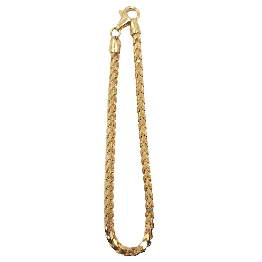 9ct Yellow Gold Franco Bracelet 7.5"