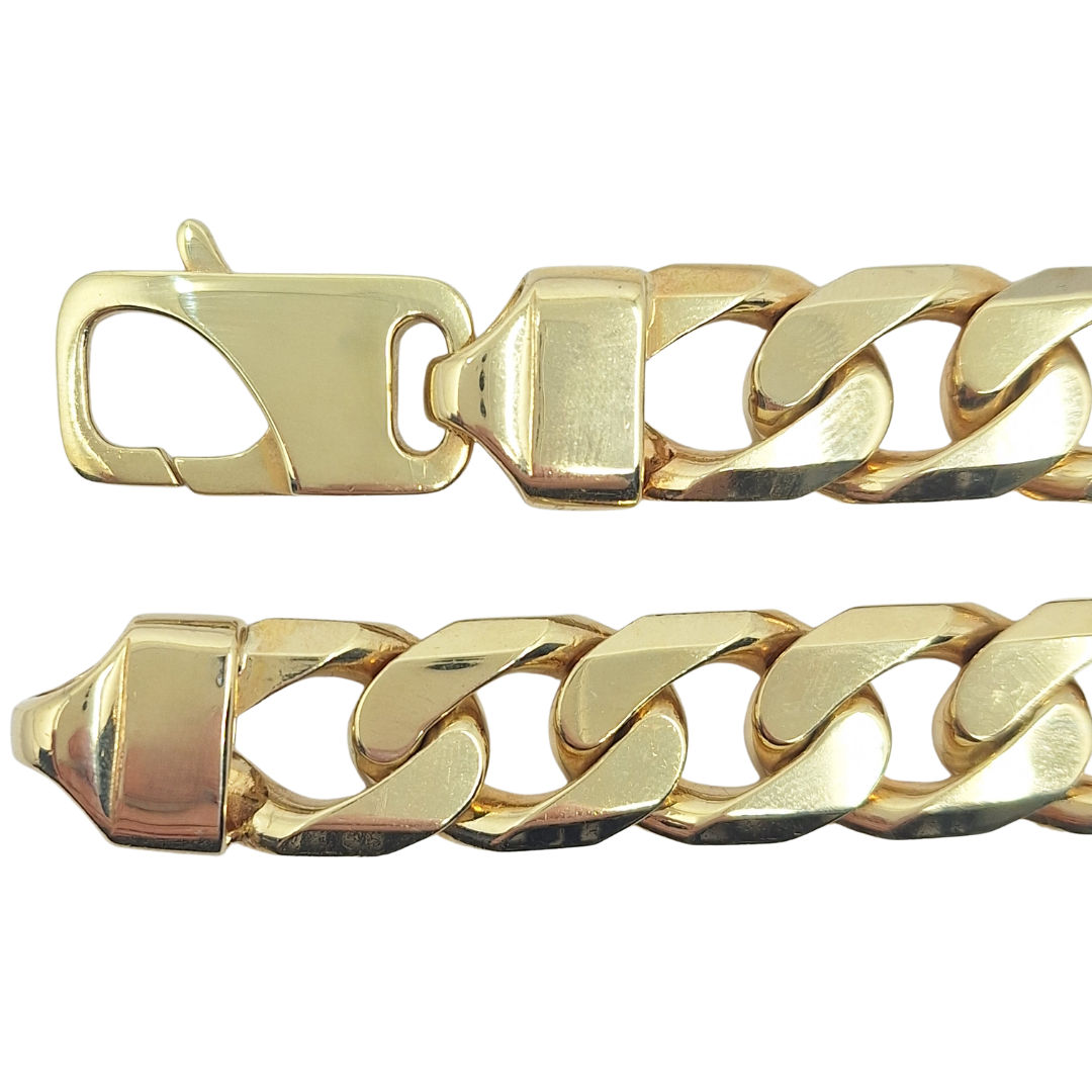 9ct Yellow Gold Curb Bracelet 9"