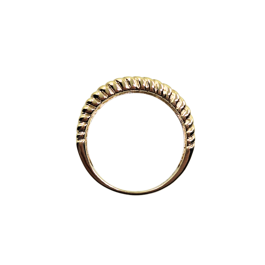 9ct Yellow Gold Diamond Greek Key Band Ring 0.1ct