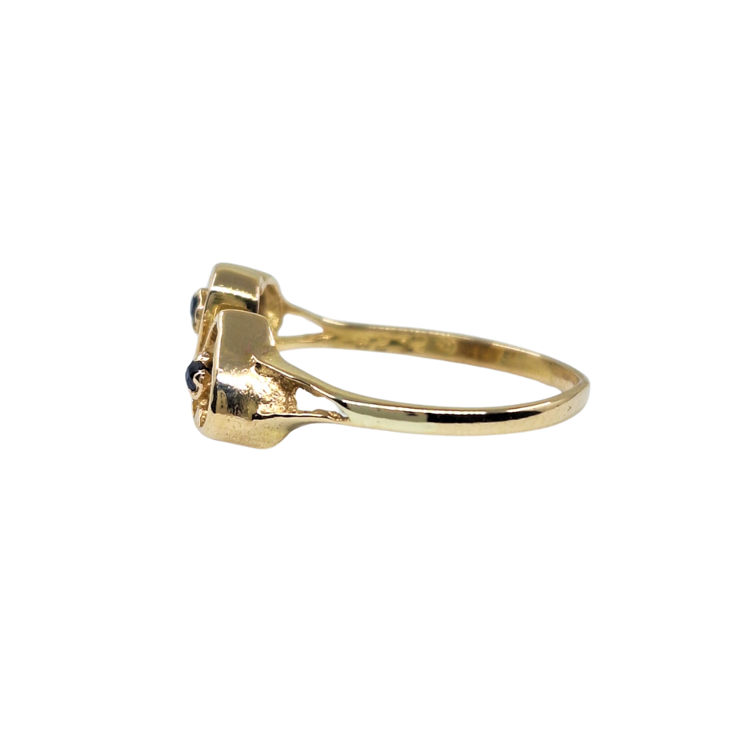9ct Yellow Gold Sapphire Heart Ring