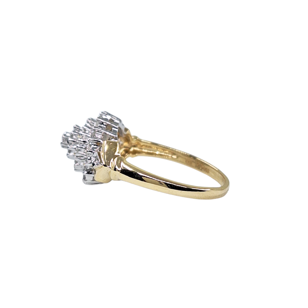 9ct Yellow Gold Diamond Cluster Ring 0.33ct