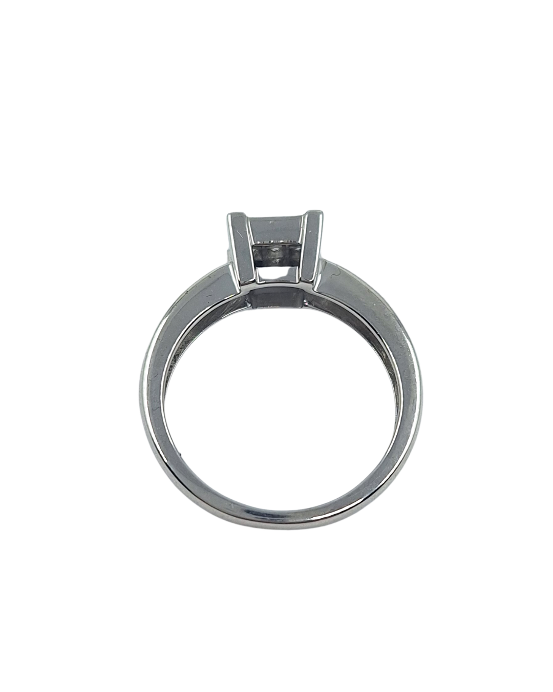 18ct White Gold Nine Stone Square Diamond Ring