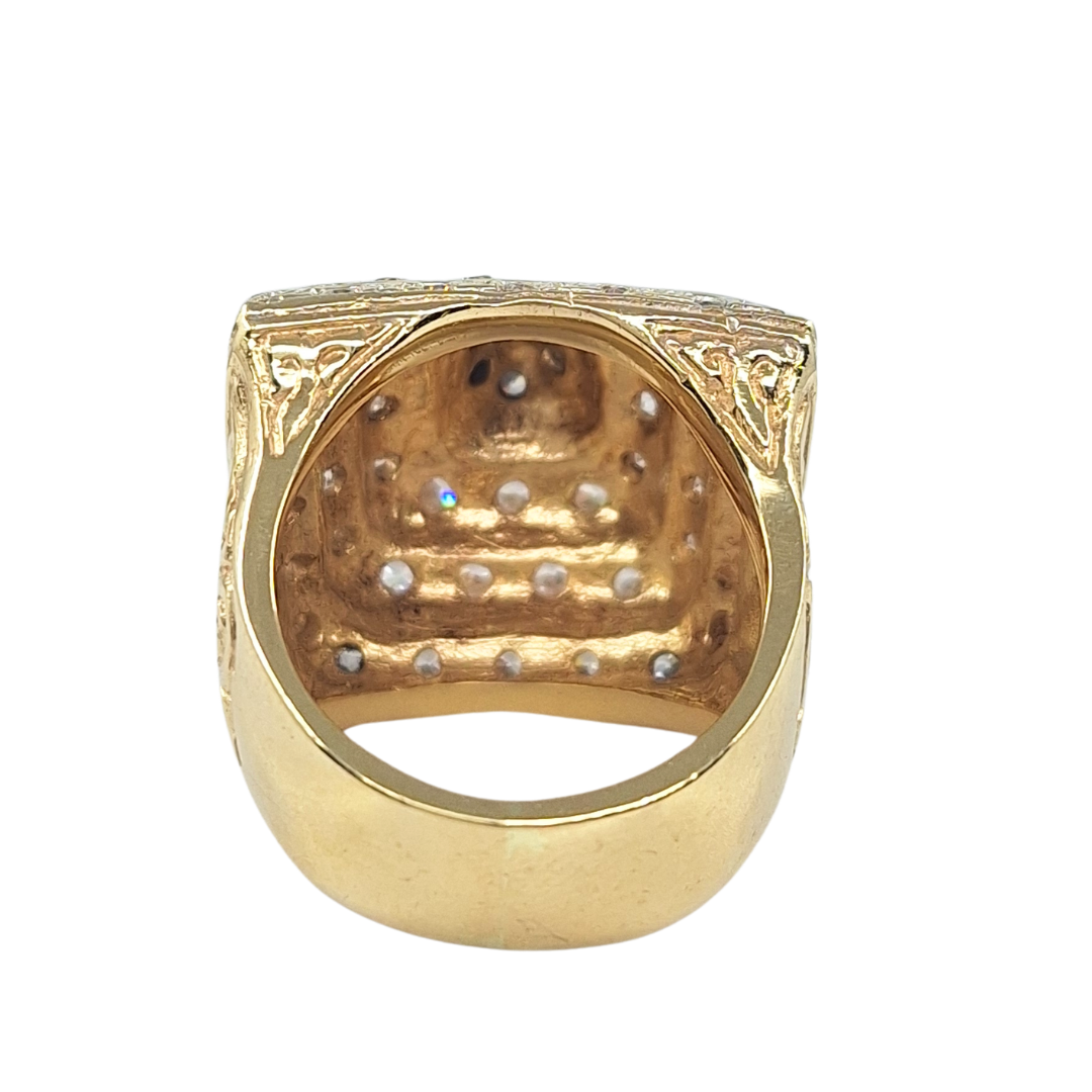 9ct Yellow Gold Cz Pyramid Ring