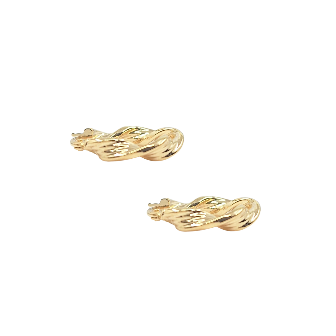 9ct Yellow Gold Twist Hoops