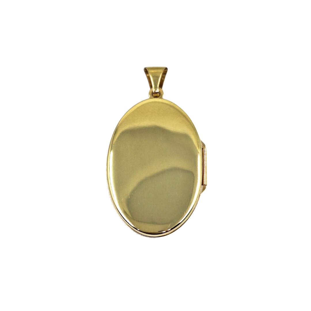 9ct Yellow Gold Engraved Oval Locket