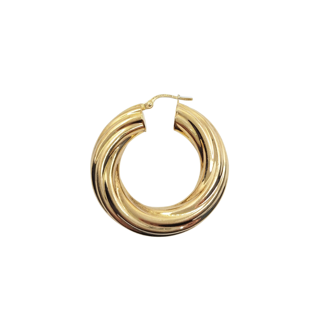 9ct Yellow Gold Twist Creole Earrings