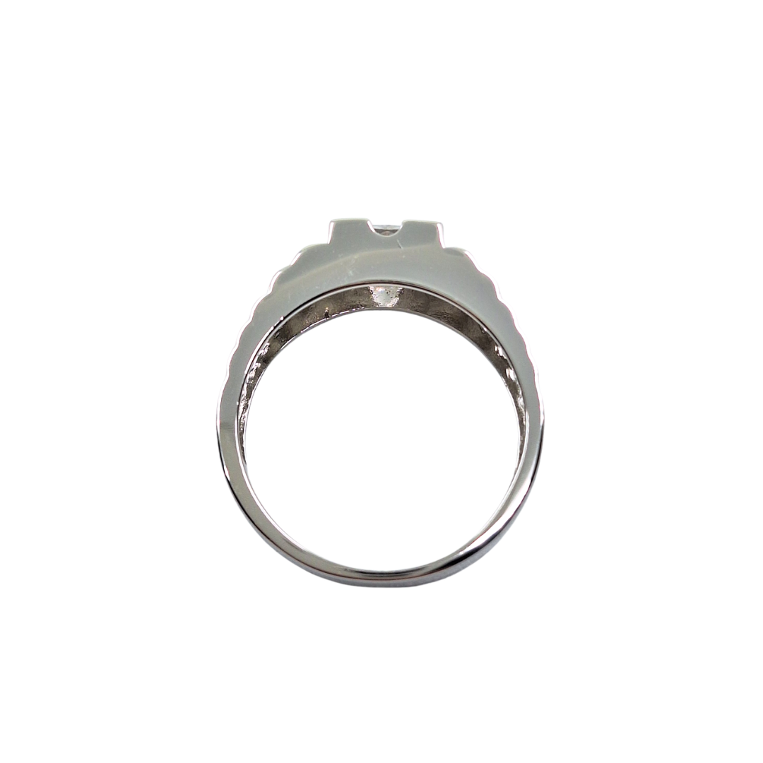 Silver Cubic Zirconia Rolex Style Ring