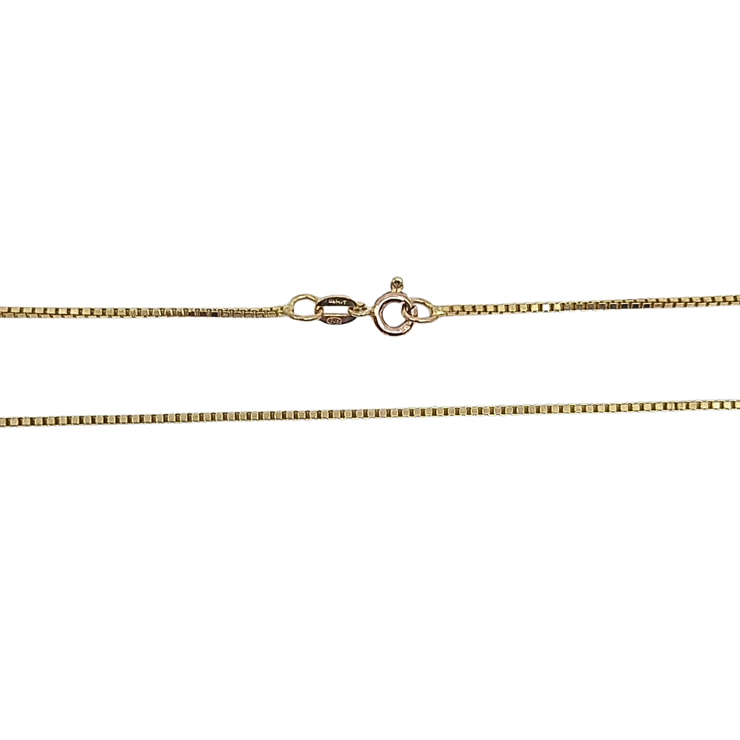 9ct Yellow Gold Wishbone Pendant 28"
