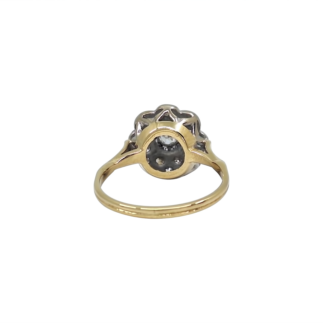 18ct Yellow Gold Diamond Flower Cluster Ring 0.50ct