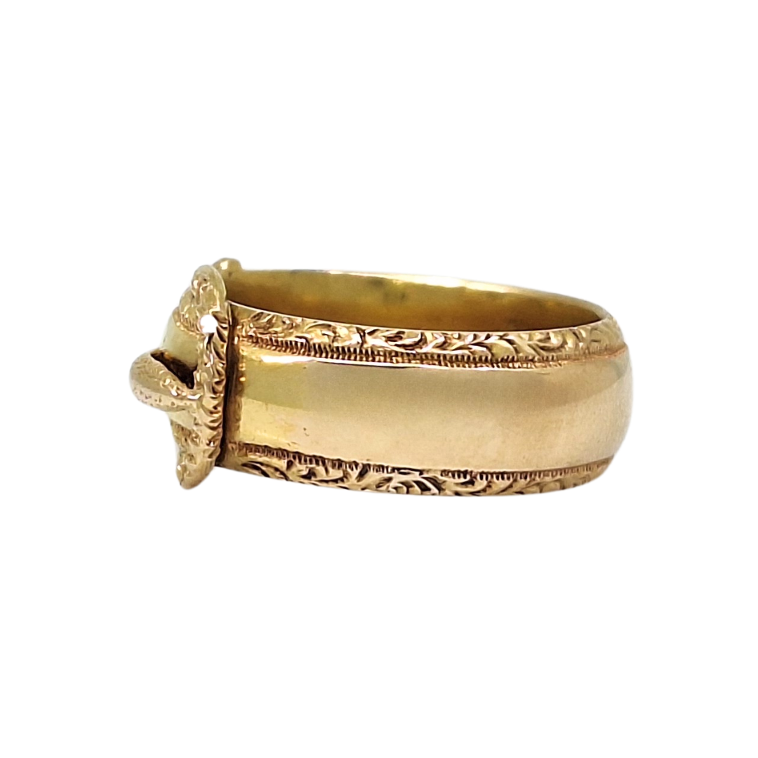 18ct Yellow Gold Diamond Buckle Ring