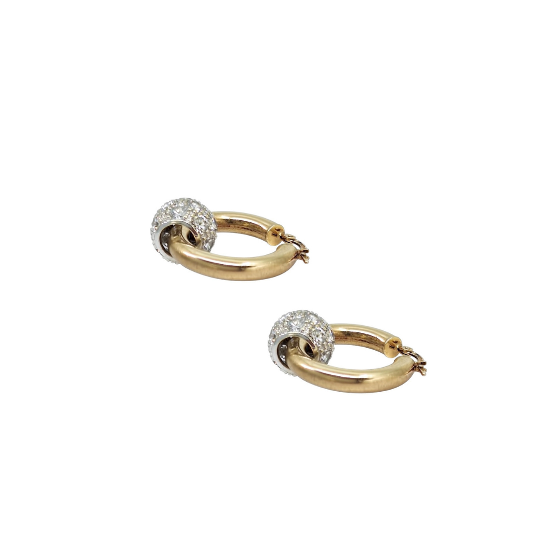 9ct Yellow Gold CZ Ball Hoops