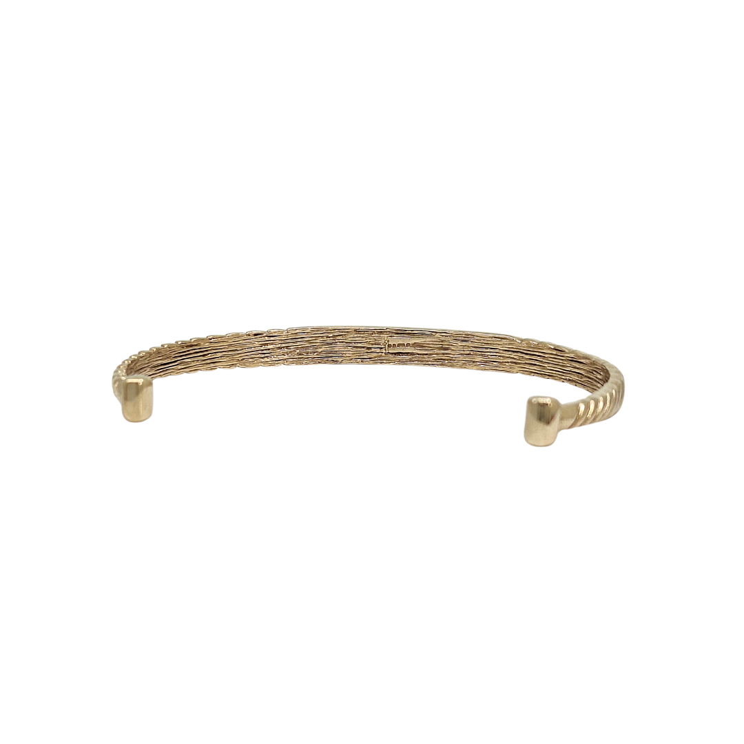 9ct Yellow Gold Twist Torque ID Bangle