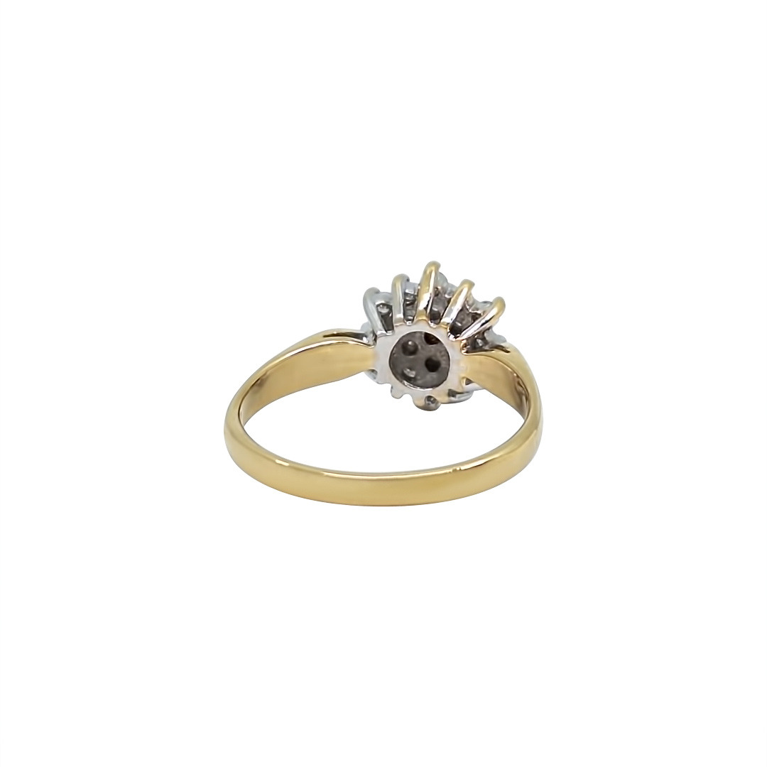9ct Yellow Gold Diamond Cluster Ring 0.25ct