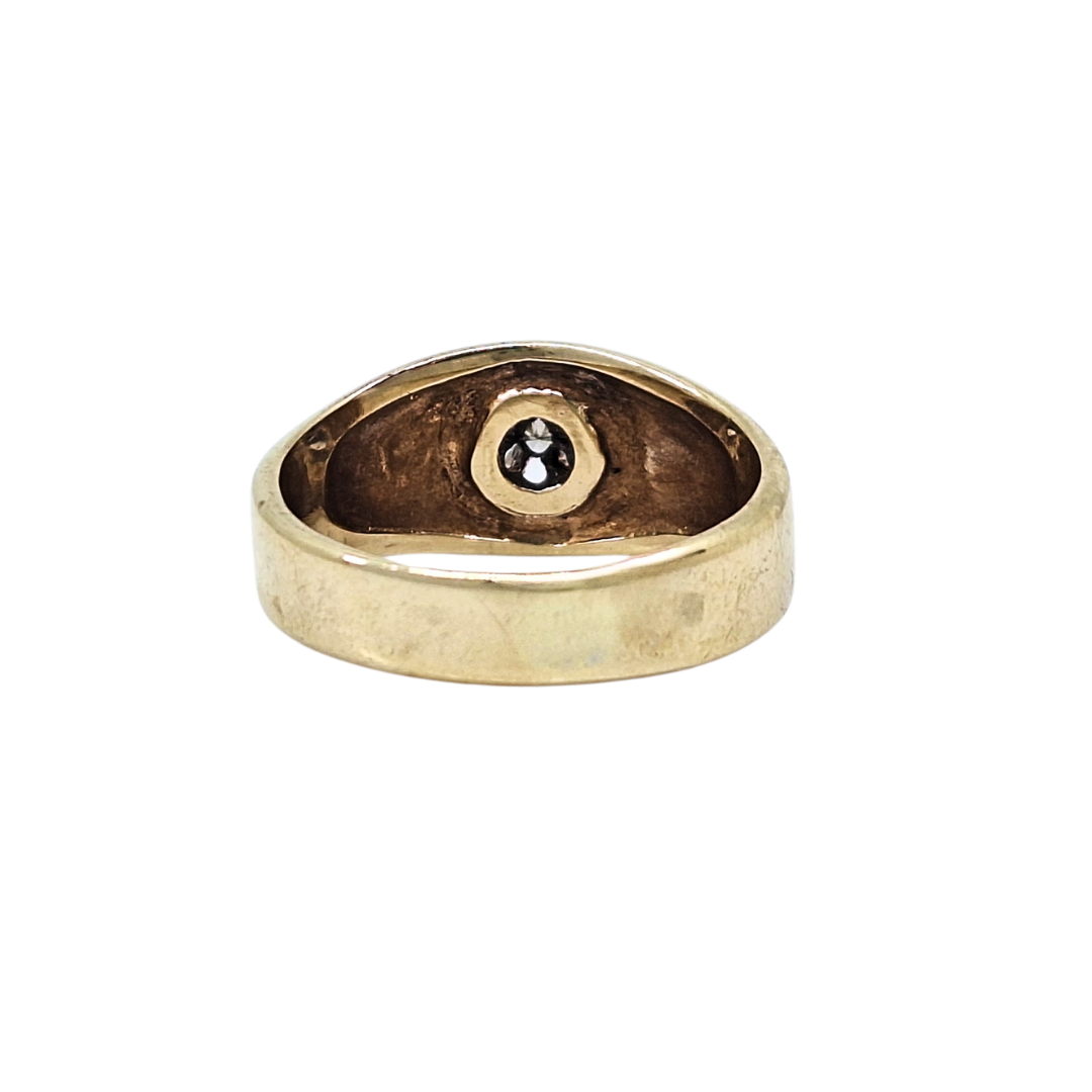 9ct Yellow Gold Diamond Signet Ring