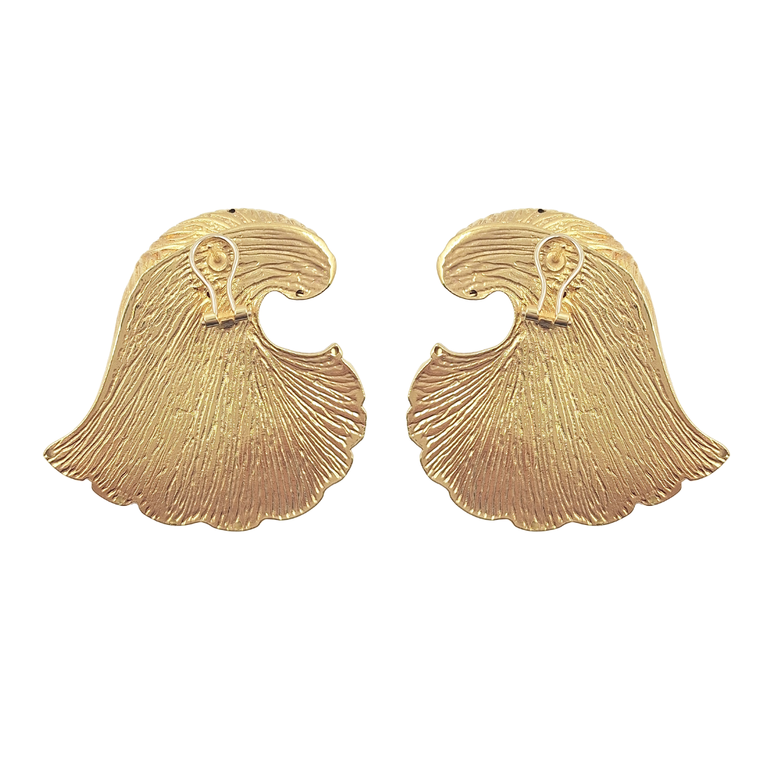18ct Yellow Gold Elegant Sculptural Earrings