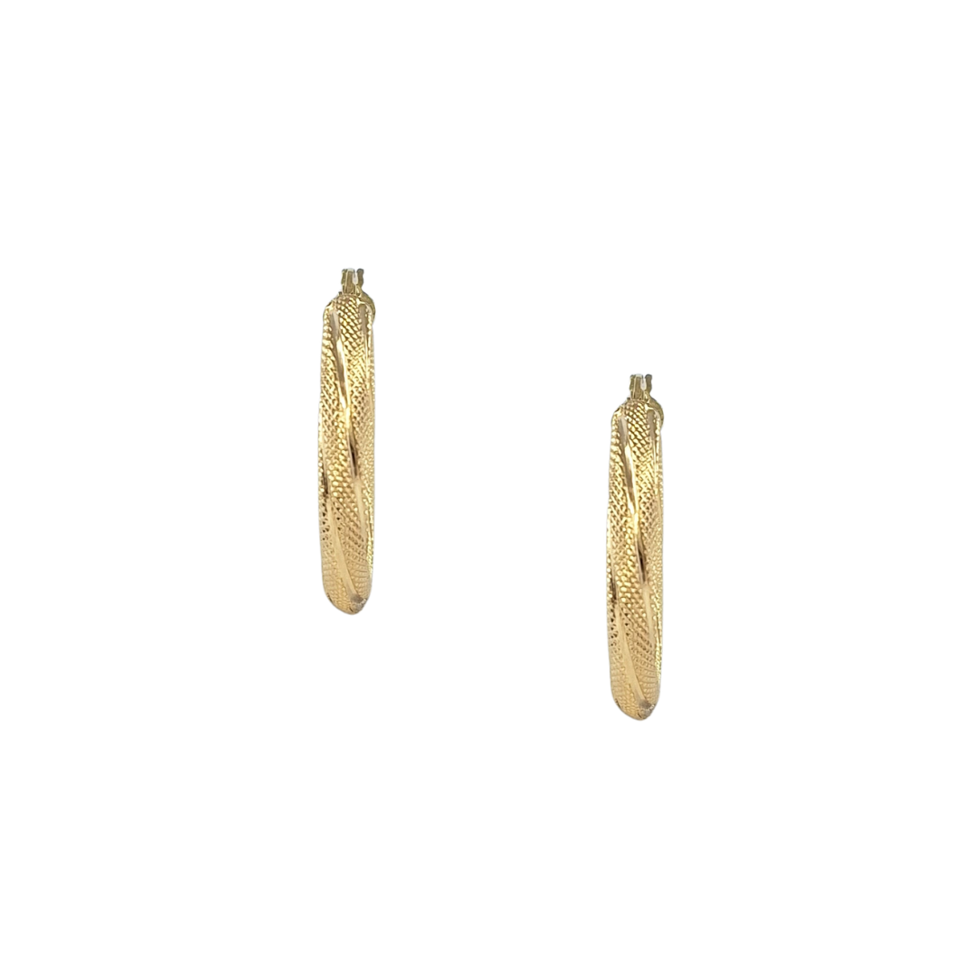 9ct Yellow Gold Twist Hoop Earrings