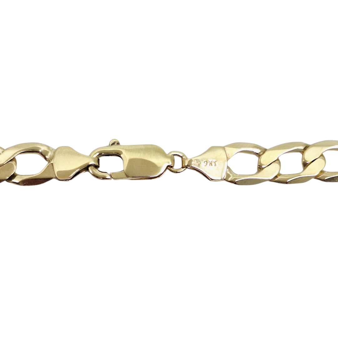 9ct Yellow Gold Curb Bracelet 9"