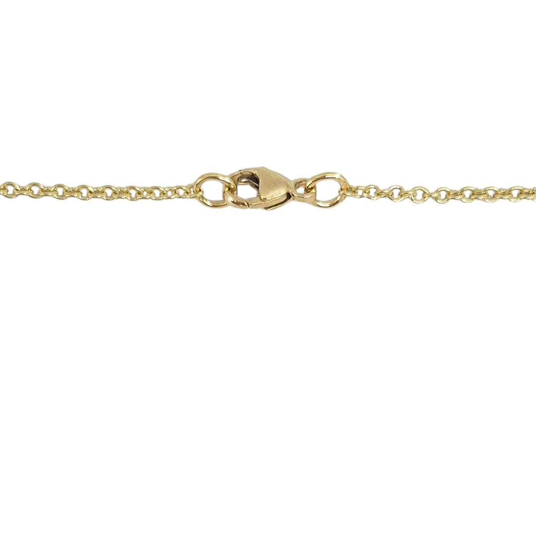18ct Yellow Gold Diamond Cross Pendant & Chain 18"