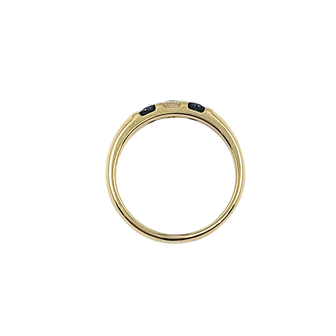 18ct Yellow Gold Diamond And Sapphire Band Ring